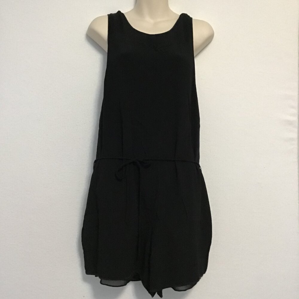Aritzia Wilfred Black Romper with Tie Belt Size L